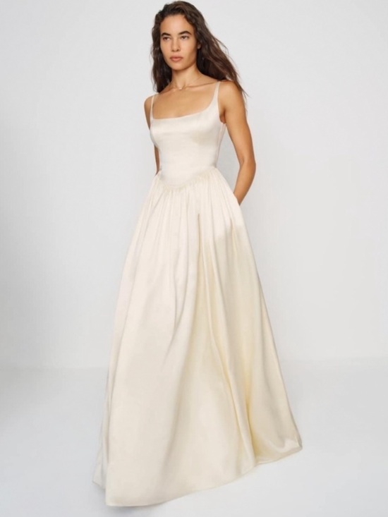Reformation Dresses & Skirts - Reformation Liz Silk Bridal Dress Gowl in Ivory Size 8